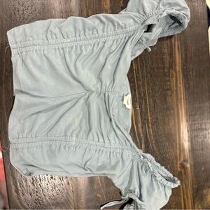 Garage Blue Ruched Crop Top